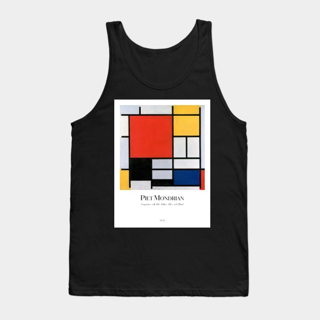 Composition with Red, Yellow, Blue, and Black with text by Mondrian Tank Top by MurellosArt